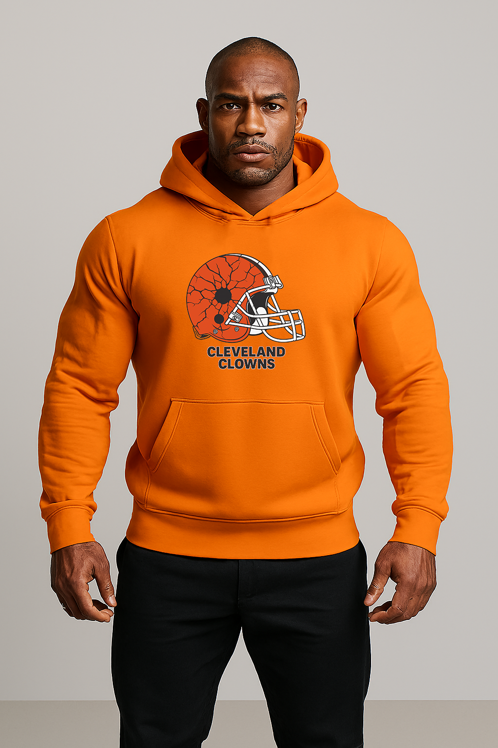 Cleveland Clowns Helmet Hoodie — Vintage Football Team Pullover